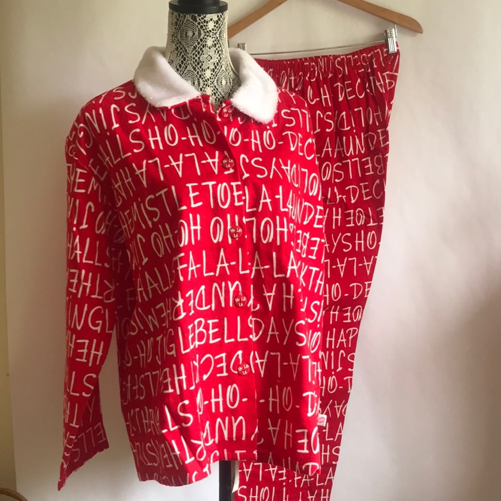 Christmas pajamas Womens holiday flannel pajamas size L NEW
